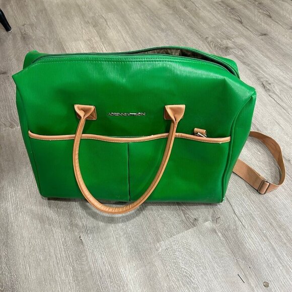 Adrienne Vittadini Bright Green Large Weekender Large Travel Bag - Picture 2 of 8